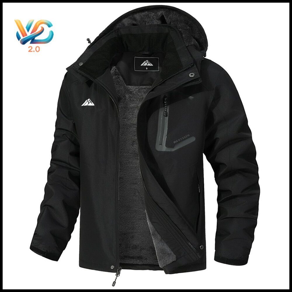 Men's Waterproof Ski Jacket Windproof Fleece Lined Snowboarding Winter Coat